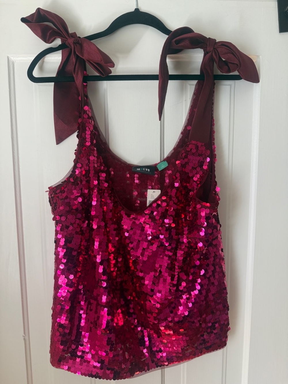 Maeve Pink Sequin Tank Top